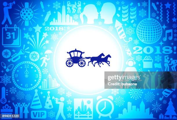horse carriage new year holiday background pattern - first class carriage stock illustrations
