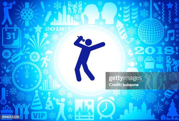 man singing new year holiday background pattern - man dancing alone stock illustrations