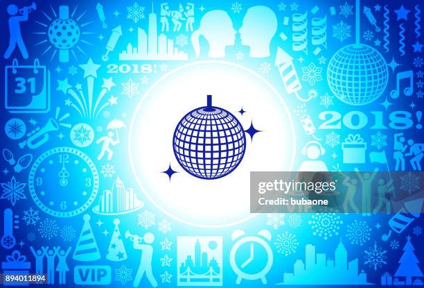 gliterring disco ball silvester urlaub hintergrundmuster - disco ball stock-grafiken, -clipart, -cartoons und -symbole