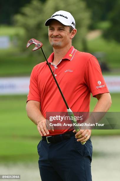 Justin Rose of England pictured during final round of the 2017 Indonesian Masters at Royale Jakarta Golf Club on December 17, 2017 in Jakarta,...