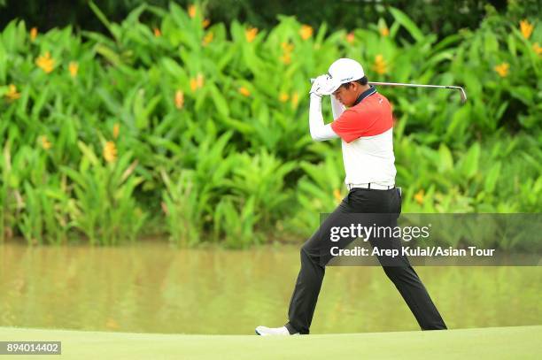 Phachara Khongwatmai of Thailand pictured during final round of the 2017 Indonesian Masters at Royale Jakarta Golf Club on December 17, 2017 in...