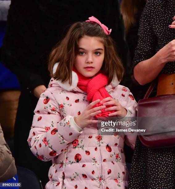 Suri Cruise attends the Oklahoma City Thunder Vs New York Knicks game at Madison Square Garden on December 16, 2017 in New York City.