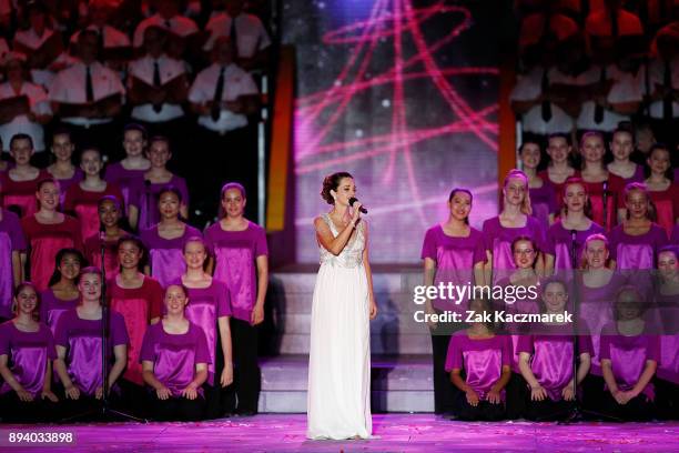 Penny McNamee performs during Woolworths Carols in the Domain on December 17, 2017 in Sydney, Australia. Woolworths Carols in the Domain is...