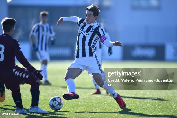 Andrea Bonetti of Juventus U15 in action during the match between Juventus U15 and Torino FC U15 at Juventus Center Vinovo on December 17, 2017 in...