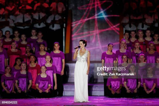 Penny McNamee performs during Woolworths Carols in the Domain on December 17, 2017 in Sydney, Australia. Woolworths Carols in the Domain is...