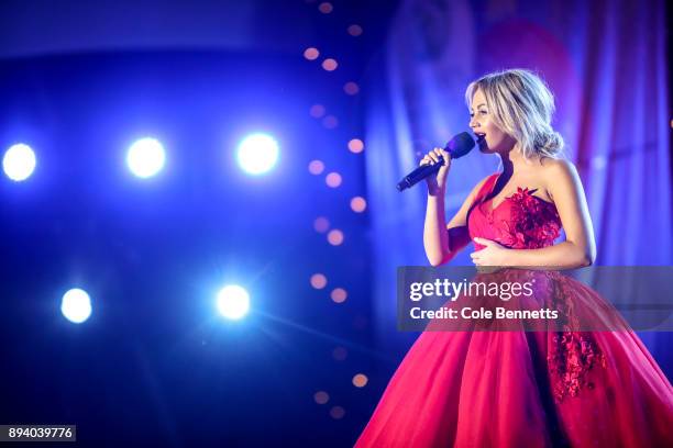 Samantha Jade sings Silent Night during the Woolworths Carols in the Domain on December 17, 2017 in Sydney, Australia. Woolworths Carols in the...