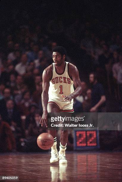 Finals: Milwaukee Bucks Oscar Robertson in action vs Boston Celtics. Game 2. Milwaukee, WI 4/30/1974 CREDIT: Walter Iooss Jr.