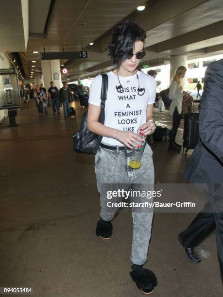 Jaimie Alexander is seen at Los Angeles International Airport on December 16, 2017 in Los Angeles, California.