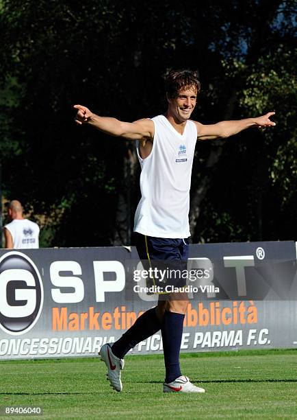 Massimo Paci of Parma is shown in action during training on July 28, 2009 in Malles , Italy.