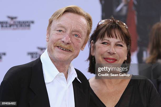 Actor Otto Sander and his wife Monika Hansen attend the German premiere of "Inglourious Basterds" on July 28, 2009 in Berlin, Germany.