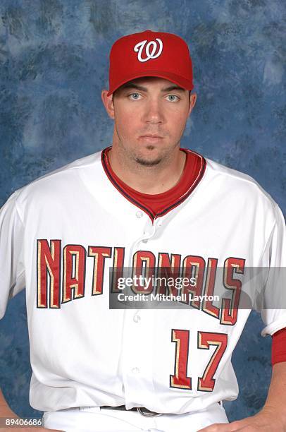Sean Burnett of the Washington Nationals poses for a head shot before a baseball game against the San Diego Padres on July 24, 2009 at Nationals Park...