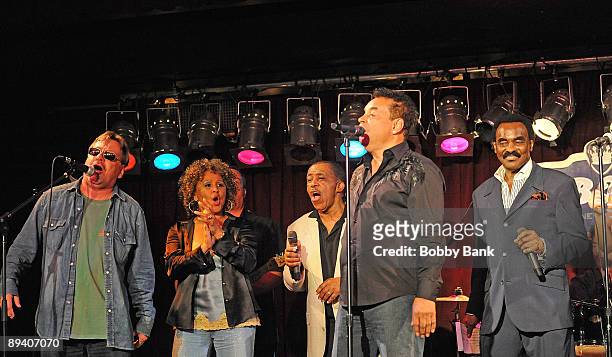 Southside Johnny,Darlene Love, Ben E. King, Gary U.S. Bonds and Chuck Jackson attend Gary U.S. Bonds birthday bash at B.B. King Blues Club & Grill on...