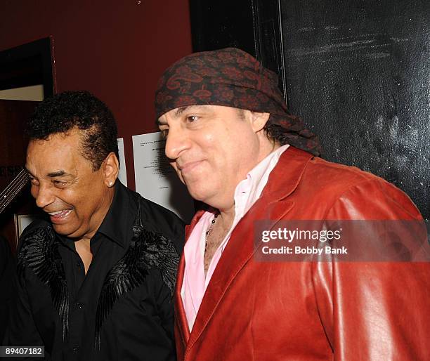 Gary U.S. Bonds and Steven Van Zandt attend Gary U.S. Bonds birthday bash at B.B. King Blues Club & Grill on June 17, 2009 in New York City.