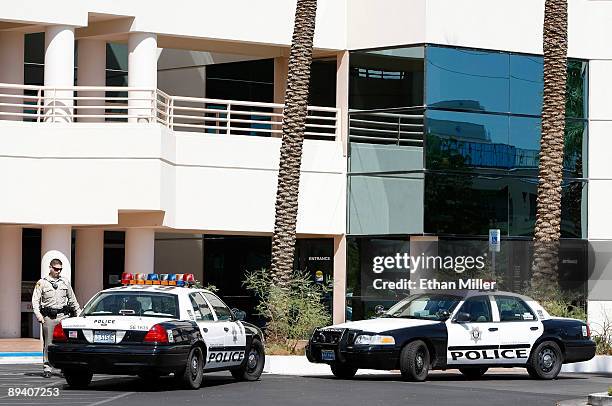 Las Vegas Metropolitan Police Dept. Cars are parked outside Global Cardiovascular Associates Inc., the medical office of Michael Jackson's personal...