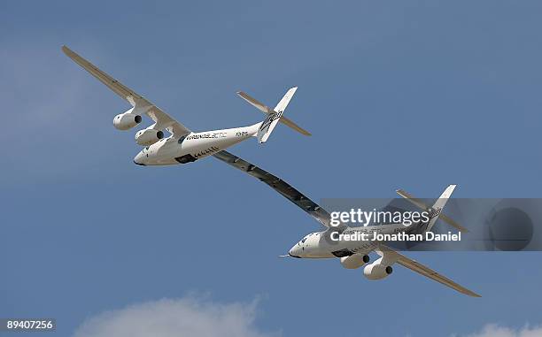 Virgin Galactic VMS Mothership "Eve," also known as "WhiteKnightTwo," a civilian carrier plane that will be used to launch the SpaceShipTwo...