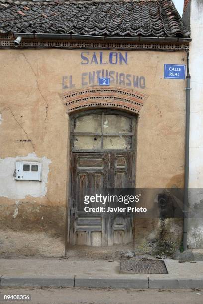 Fuentespina, Burgos, Spain. Old salon 'El Entusiasmo' in the Real street of Fuentespina.