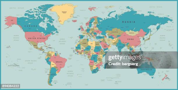 retro world map - ukraine country map stock illustrations