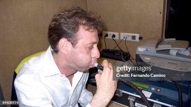 May 25, 2007. Madrid, Spain. Breath test by the local police to a driver.