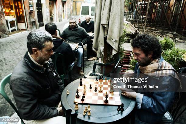 Rome. Italy. Playing chess in the street.