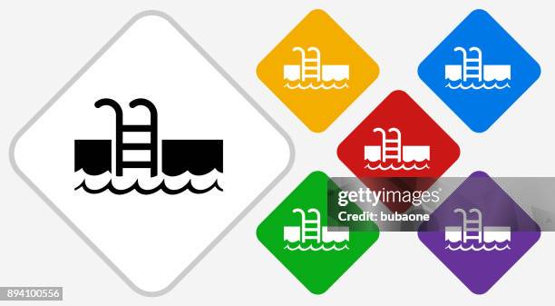 pool ladder color diamond vector icon - pool ladder stock illustrations