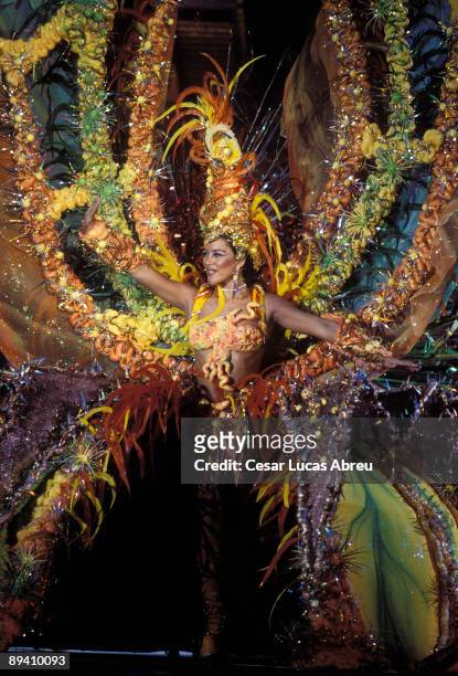 Las Palmas de Gran Canarias. Canary Islands. Spain. Sta. Catalina Square. Carnival. In the image, candidate to Queen at Carnival.