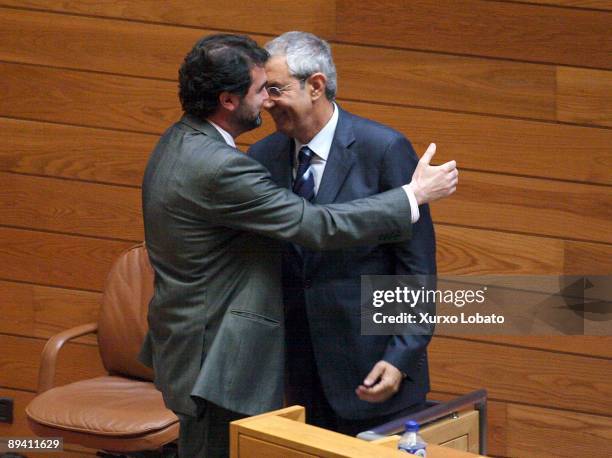 Santiago de Compostela, Galicia Investidure of Emilio Perez Tourino, who has been chosen Xunta de Galicia President. In this photo he is receiving...