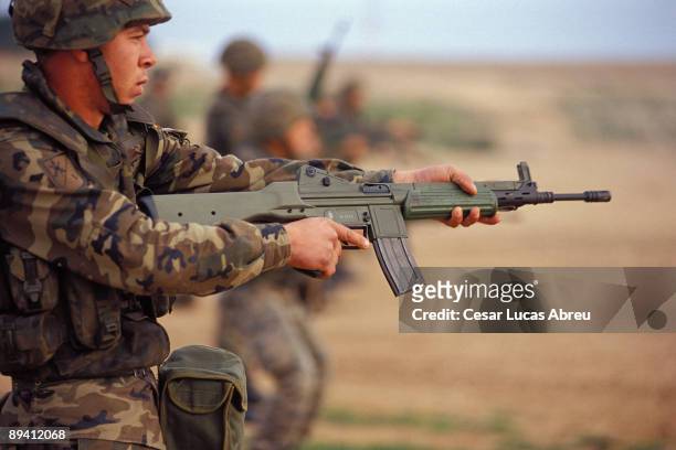 Millan Astray Barrack, Melilla The Spanish Legion. Practices of shot with a CETME. The Legion. Quartering Millan Astray, Melilla.