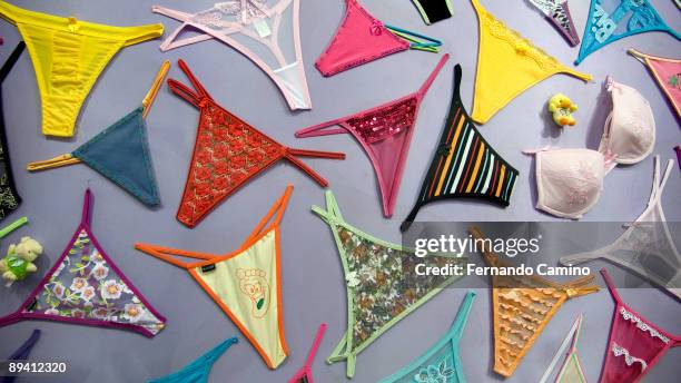 Madrid, Spain. Shop window with thongs and knickers