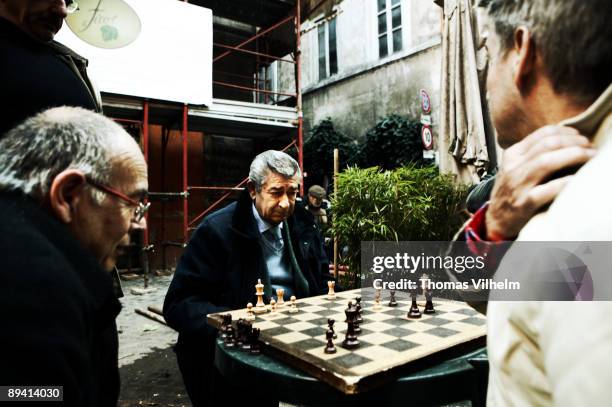 Rome. Italy. Playing chess in the street.