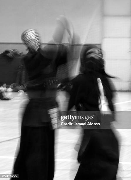 Kendo fight. March 2005. Kendo spanish championship held on Ciudad Universitaria Madrid.