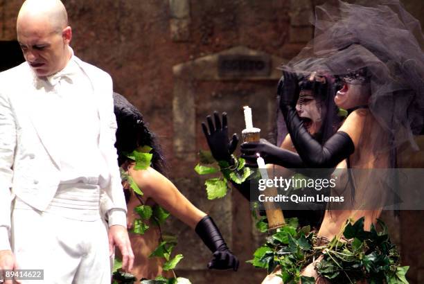 October, 2005. Albeniz Theartre, Madrid. Spain. Festival of Autumn. General dress rehearsal in the theater Albeniz of 'Antigone' of Sophocles, by the...