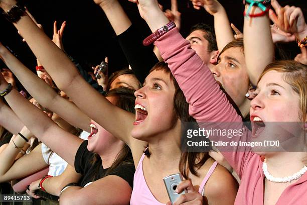 Biscay. Basque Country. Teenagers during a rock concert in Bilbao.