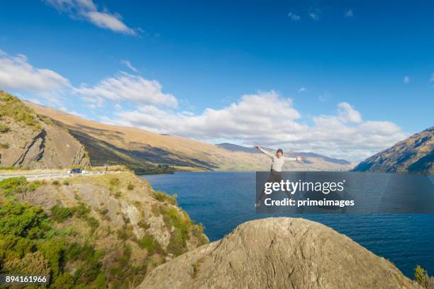 panoramic view nature landscape in south island new zealand - new zealand otago road stock pictures, royalty-free photos & images