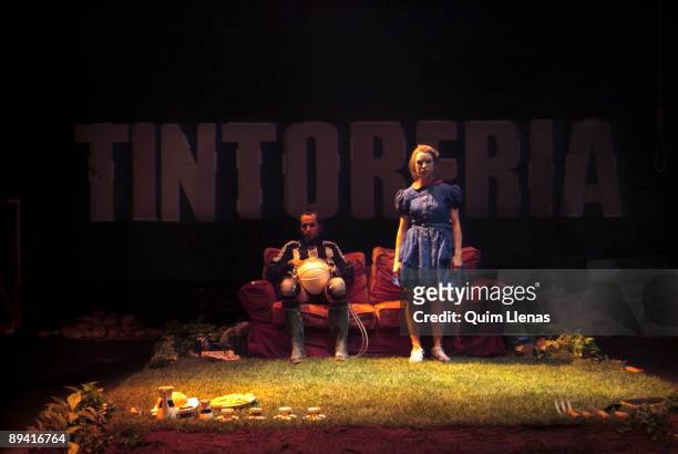 November 06. Valle Inclan Theater, Madrid, Spain. Dress rehearsal of the play 'Perro muerto en tintoreria', written and directed by Angelica Liddell,...