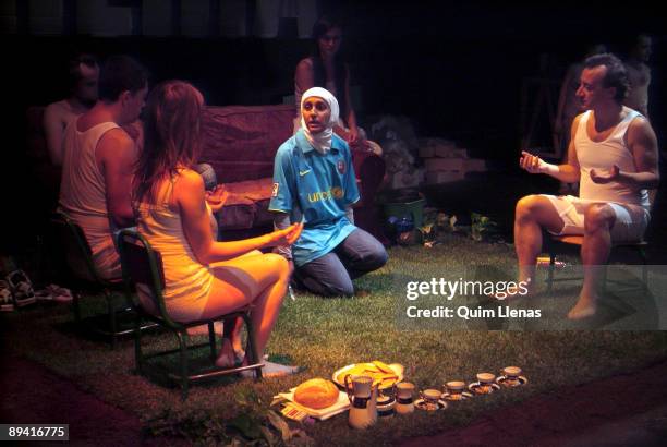 November 06. Valle Inclan Theater, Madrid, Spain. Dress rehearsal of the play 'Perro muerto en tintoreria', written and directed by Angelica Liddell,...