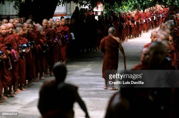 February 2006. Amarapura, Myanmar. Burmese buddhist monks.