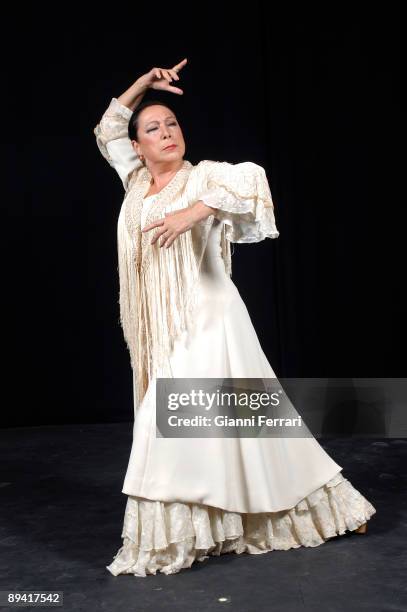 Portrait of Cristina Hoyos, flamenco dancer.