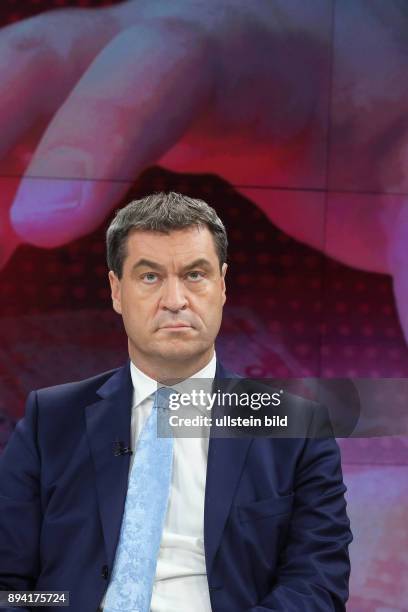 Markus Söder in der ZDF-Talkshow maybrit illner am in Berlin Thema der Sendung: Gier statt Reue - Kommt die Banken-Krise zurück?