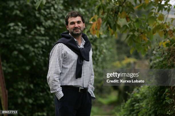 Anxo Quintana, leader of Bloque Nacionalista Gallego , in Allariz, Orense. Galicia.