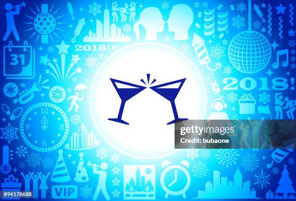 clinking glasses new year holiday background pattern - cold temperature office stock illustrations