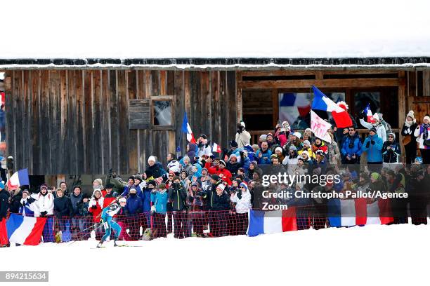 Justine Braisaz of France in action during the IBU Biathlon World Cup Men's and Women's Mass Start on December 17, 2017 in Le Grand Bornand, France.