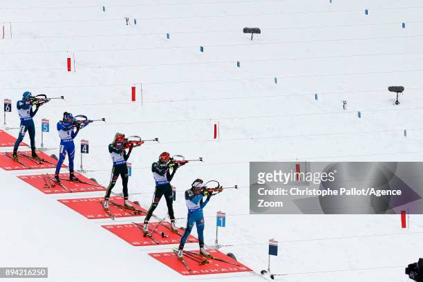 Justine Braisaz of France in action during the IBU Biathlon World Cup Men's and Women's Mass Start on December 17, 2017 in Le Grand Bornand, France.