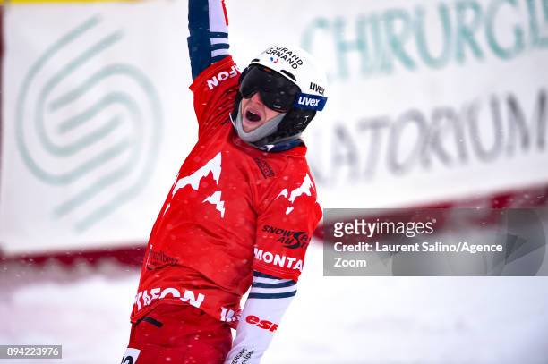Nelly Moenne Loccoz of France takes 1st place during the FIS Freestyle Ski World Cup, Men's and Women's Ski Snowboardcross on December 17, 2017 in...