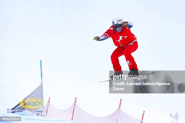Nelly Moenne Loccoz of France takes 1st place during the FIS Freestyle Ski World Cup, Men's and Women's Ski Snowboardcross on December 17, 2017 in...