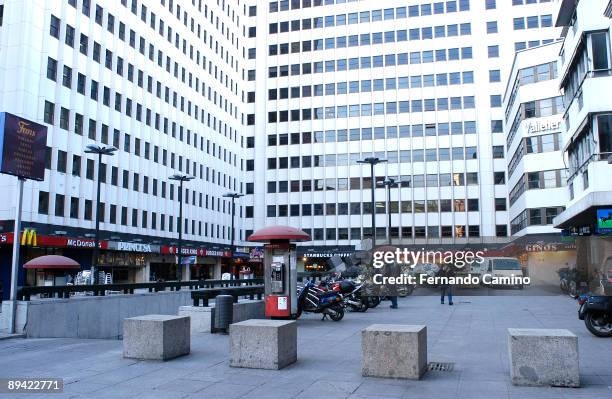 Plaza de Los Cubos, Madrid . General view of the square