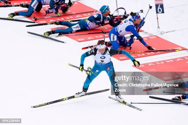 Justine Braisaz of France in action during the IBU Biathlon World Cup Men's and Women's Mass Start on December 17, 2017 in Le Grand Bornand, France.