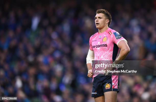 Dublin , Ireland - 16 December 2017; Henry Slade of Exeter Chiefs during the European Rugby Champions Cup Pool 3 Round 4 match between Leinster and...