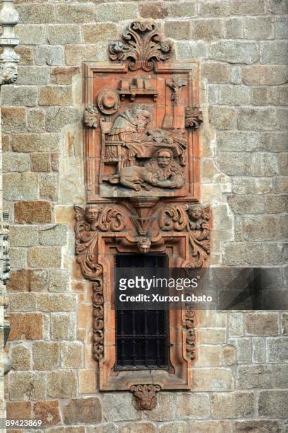 Cathedral of Mondonedo , Lugo. Detail of a window of the main facade .