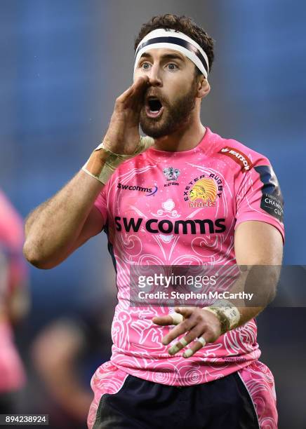 Dublin , Ireland - 16 December 2017; Nic White of Exeter Chiefs during the European Rugby Champions Cup Pool 3 Round 4 match between Leinster and...