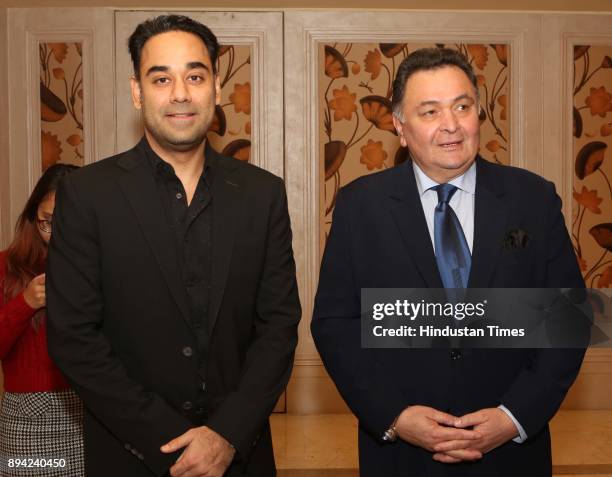 Bollywood actor Rishi Kapoor and Bharat Sahni during the launch of author Ritu Nanda's book, a memoir on her father, late actor-filmmaker Raj...